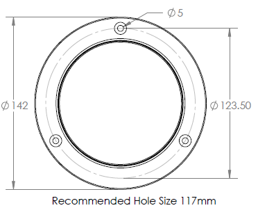 BTL  Stop Tail Light-Red 110mm Steel Flange-Red Lens
