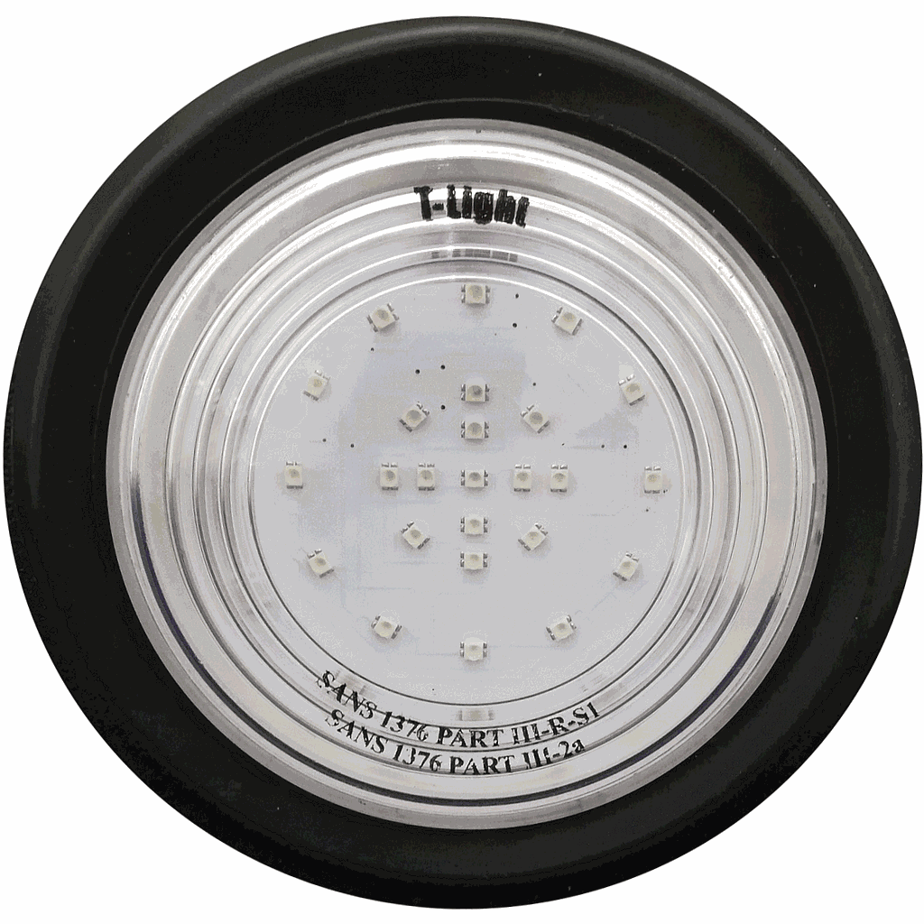 T-Light Combo Light-Red/Amber 110mm-Clear Lens with rubber