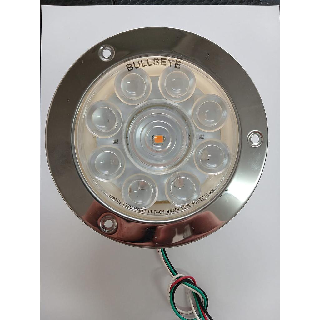 BullsEye Light-Red/Amber 110mm Clear Lens- with SS Ring