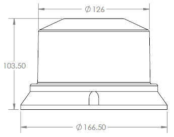 Strobe-Beacon Amber-Plastic-24LED-Amber Lens 12-72V Magnetic Base + Vehicle lighter plug